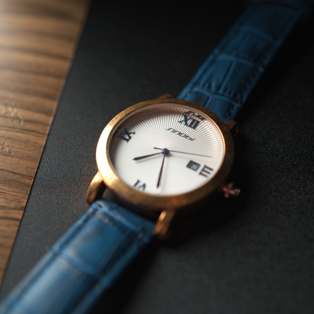 Sinobi Jam Tangan Kulit Pria SS21 9528 Biru