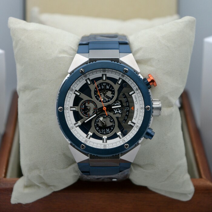 JAM TANGAN ALEXANDRE CHRISTIE AC 6461 PRIA SILVER BLUE ORIGINAL