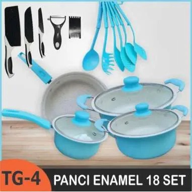 PROMO!! Panci 18 SET Tutup Kaca Cookware Alat Masak Serbaguna Panci Anti Lengket Non Sticky