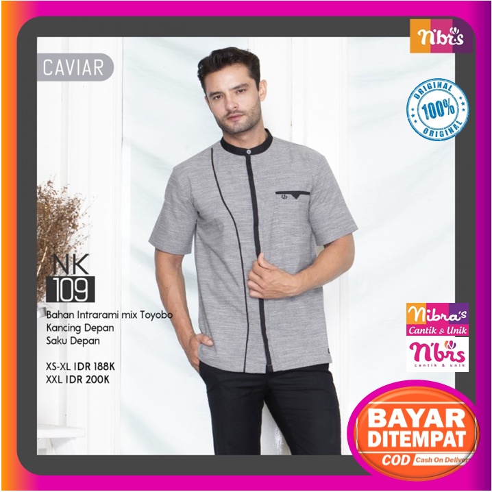 Koko Nibras Dewasa Lengan Pendek NK 109 Caviar Baju Kemeja Nibras Pria Cowok Laki Laki Dewasa Kekini