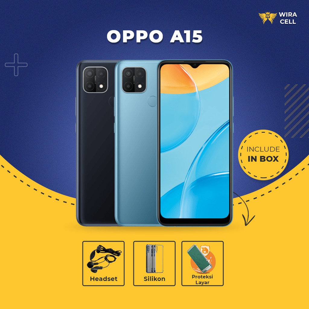 Oppo A15 3GB/32GB Smartphone Garansi Resmi Include Aksesoris HP