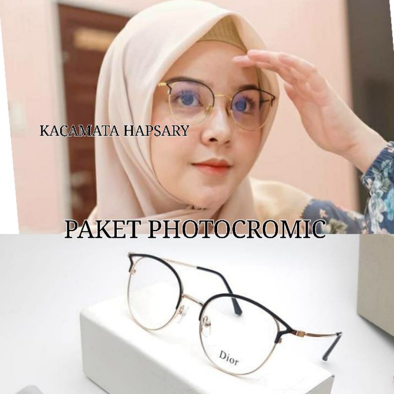 PAKET FRAME + LENSA PHOTOCROMIC | KACAMATA WANITA 9029 | KACA MATA MINUS | KACAMATA ANTI RADIASI