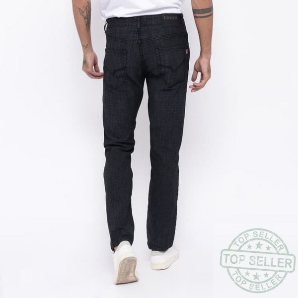 (Celana Murah) Edwin Celana Jeans EDW-115-01 Regular Fit Pria Panjang Hitam - Hitam, 30 |DXT