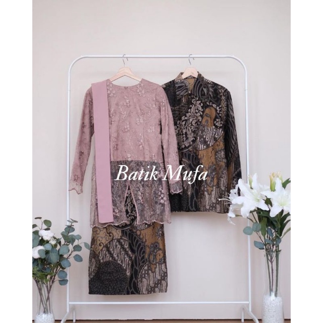 Kebaya batik couple ALDIVA Brown (GRATIS HIJAB) | KEBAYA MODERN Kebaya wisuda kebaya lamaran tunanan