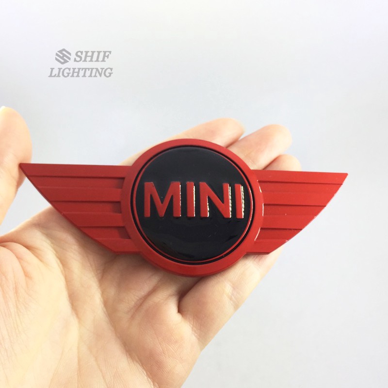 1pc Stiker Emblem Logo Sayap Mini Bahan Metal Untuk Mobil Mini Cooper