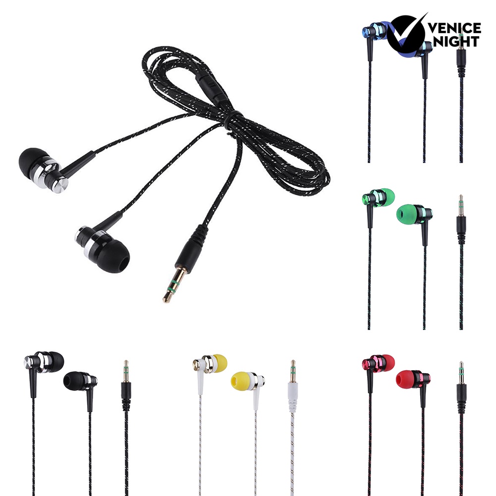 (VNEP) (Berkabel) Earphone In ear Stereo Tanpa Mic Dengan Kabel Model Kepang