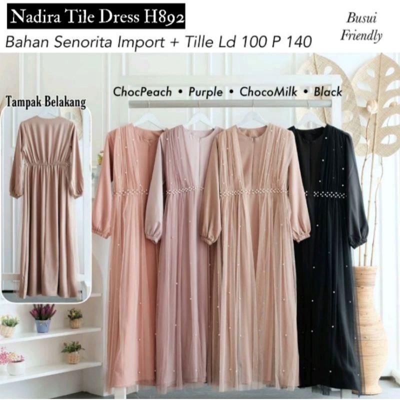 Nadira Tile Dress chocopeach/ Gamis Wisuda/ Gamis Lebaran/ Gamis Kondangan/ Gamis Remaja