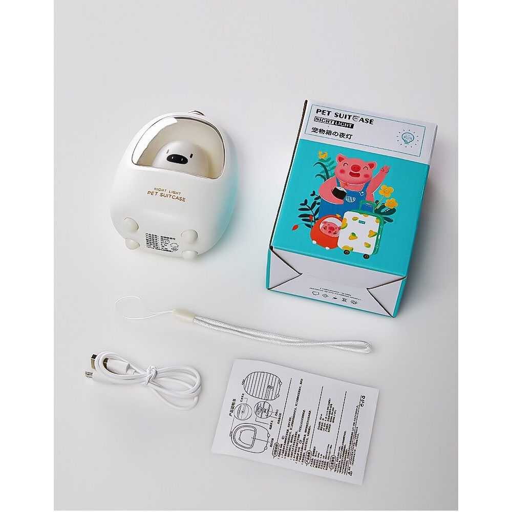 Lampu Penerangan Tidur Desain Lucu Anak LED RGB Light Model Piggy 1200mAh LOENDE - 7RLL90WH