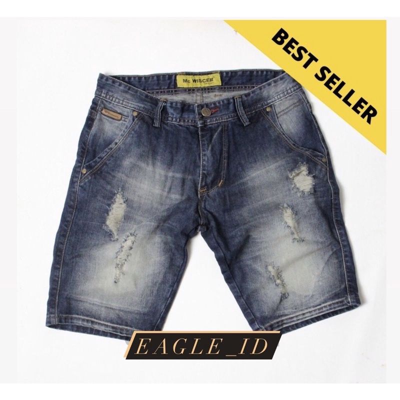 celana jeans pendek sobek mc.wiscer original