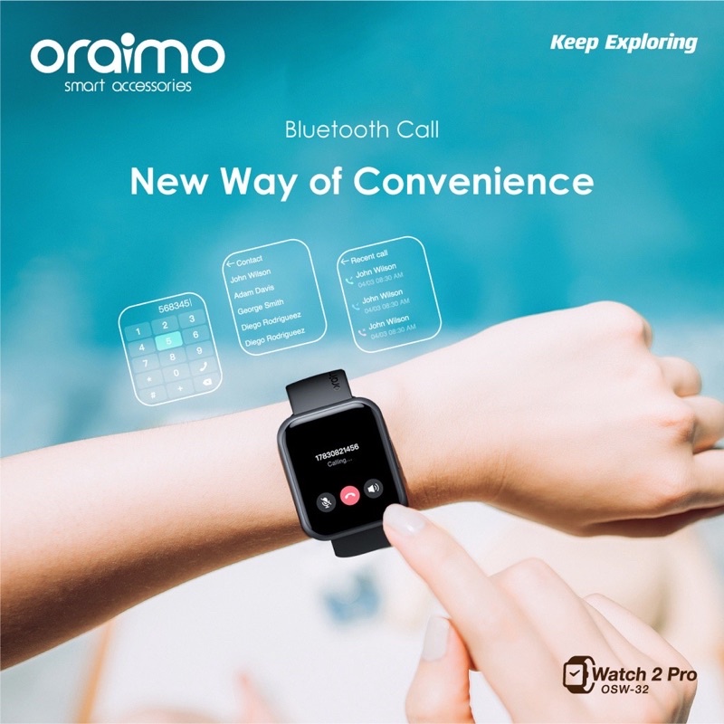 Oraimo OSW-32 Watch 2 Pro Smart Watch Jam Tangan Pintar Bigger Screen Smarter Call - Garansi 1 Tahun