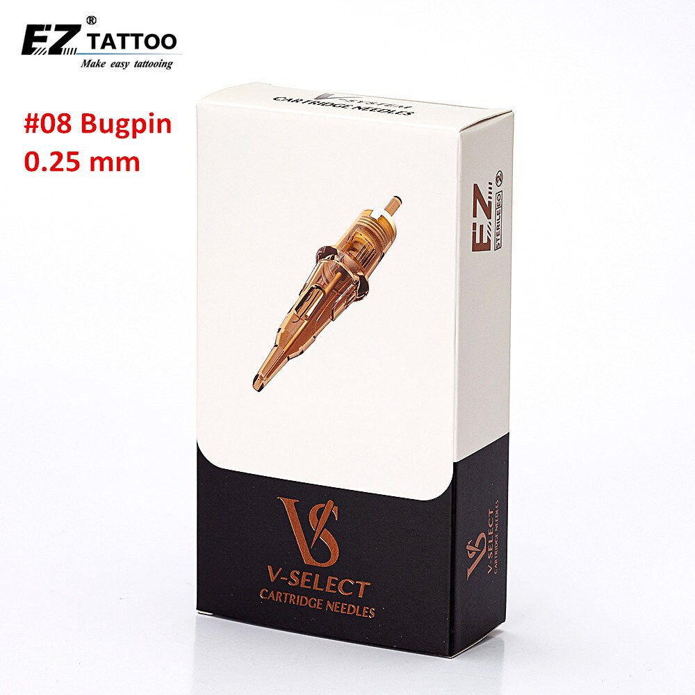 

PRODUK IMPORT EZ V-Select Cartridge Tattoo Needles #08 Bugpin (0.25 mm) Round Liner Needles Extra