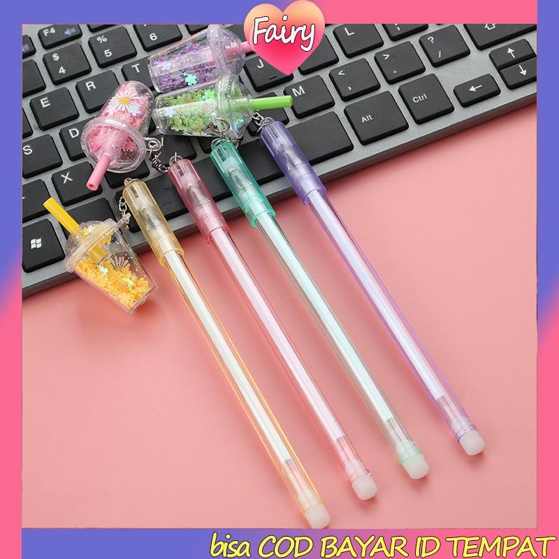 

0.5mm Kreatif Susu Cangkir Teh Liontin Gel Pena Lucu Payet Mahasiswa Tanda Tangan Pena F