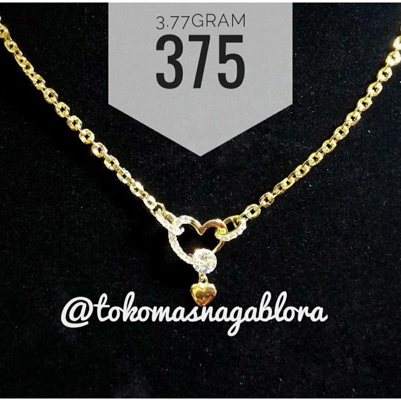 KALUNG VANCY LIONTIN HATI SOLITAIRE EMAS 375