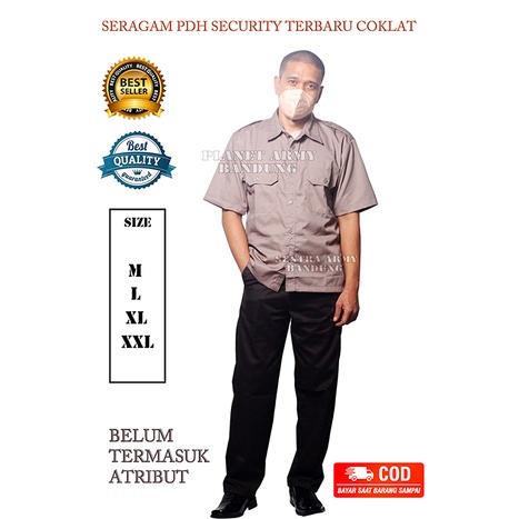 Seragam pdh Security Satpam Terbaru Coklat pdh Harian murah grosir 2021 COD