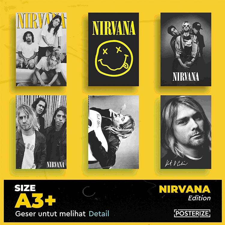 Poster Band Nirvana Kurt Cobain Wall Decor Murah Shopee Indonesia