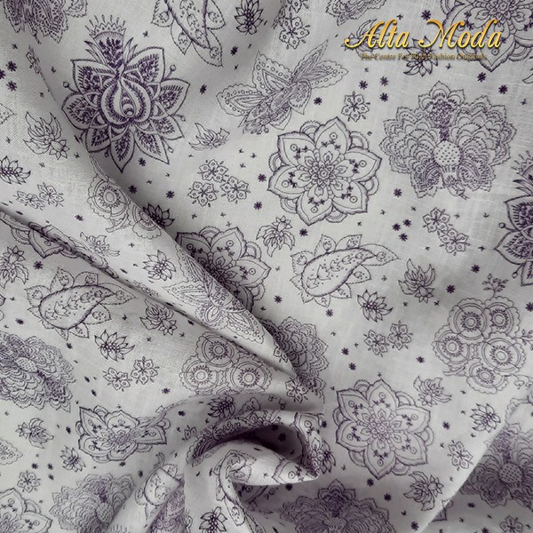 

Alta Moda Linen Motif Fancy Floral Parsley Monochrome Kain (1 M)