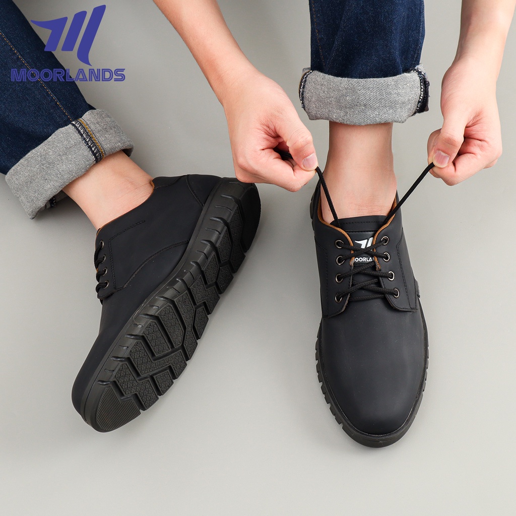 MOORLANDS Sepatu Casual Pria Kulit Sepatu Cowok Kekinian Sepatu Semi Formal Pria kulit COD