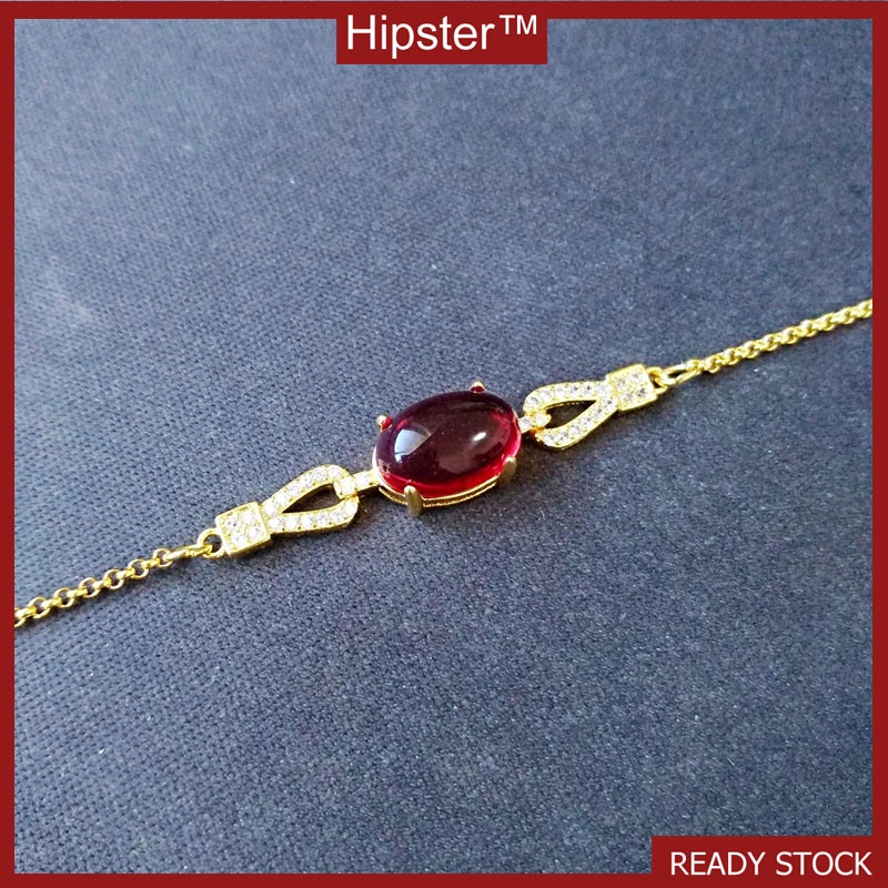 New Red Agate Fashion Elegant Red Simple Personality Gold Bracelet