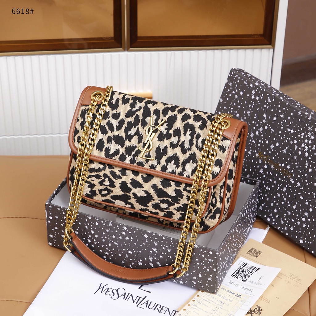 YS Medium Shoulder Bag in Leopard #6618