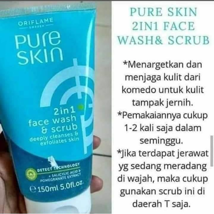 oriflame pure skin face wash and scrub