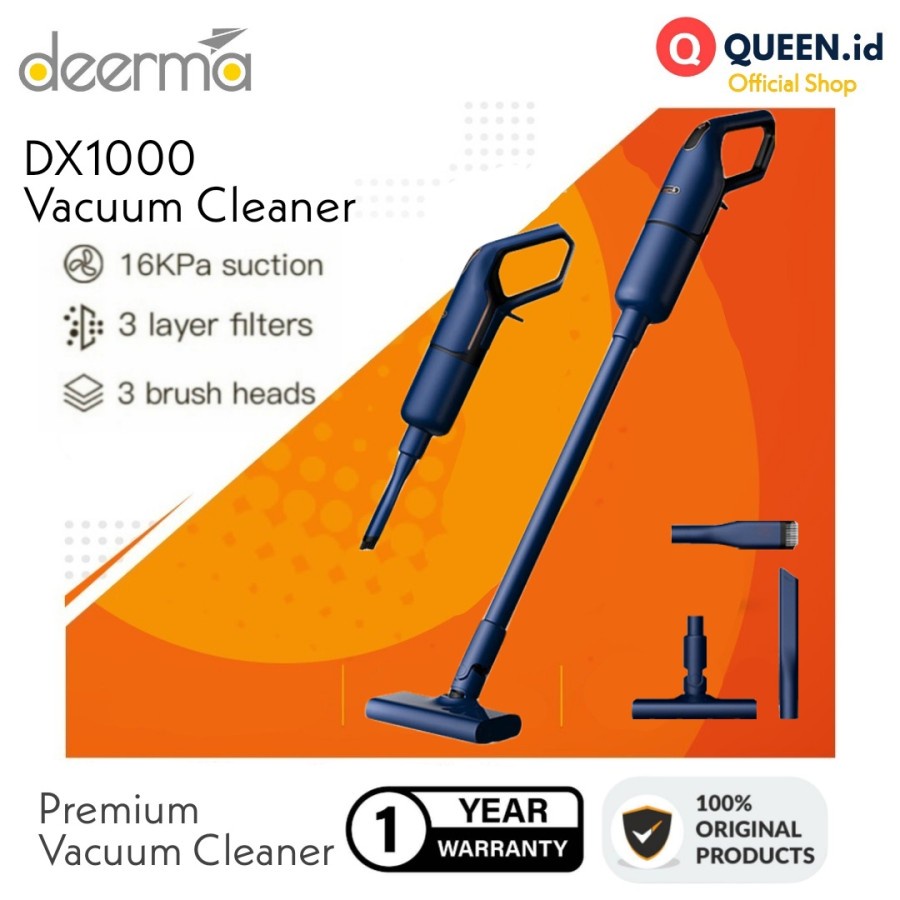 Deerma DX1000 2 in 1 Wired Silent Handheld Vacuum Cleaner 16000Pa - Penyedot Debu Kamar Ruang Tamu R