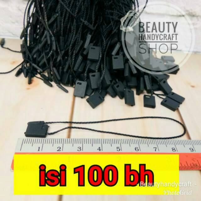 TALI HANGTAG LABEL HITAM BAJU BENANG MURAH ISI 100