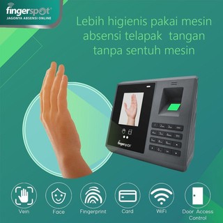 Mesin Absensi Wifi Fingerspot Revo WFV 208BNC scan absen sidikJari Kartu Wajah Telapak Tangan