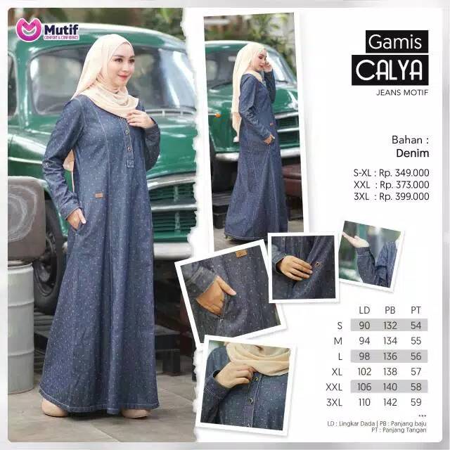 GAMIS CALYA BAHAN WOVENII MUTIF