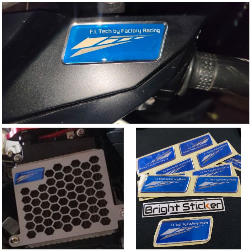 STICKER EMBLEM FI TECH BY FACTORY RACING TIMBUL 3D