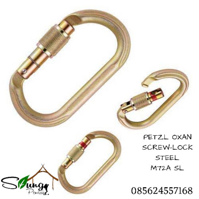 Petzl Oxan Screw-Lock Steel Carabiner Original Safety Climbing / Industri