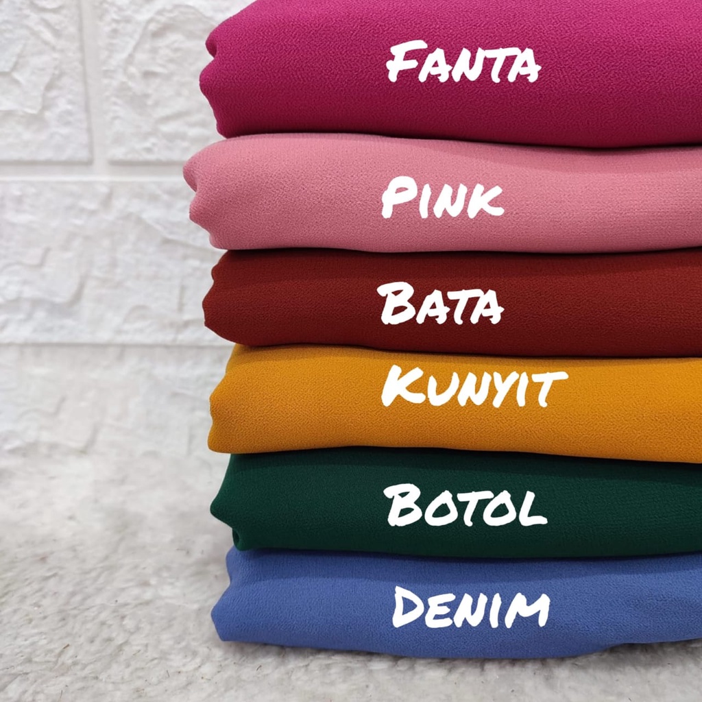 Pashmina Ceruty Premium Import Jilbab Pashmina polos Warna