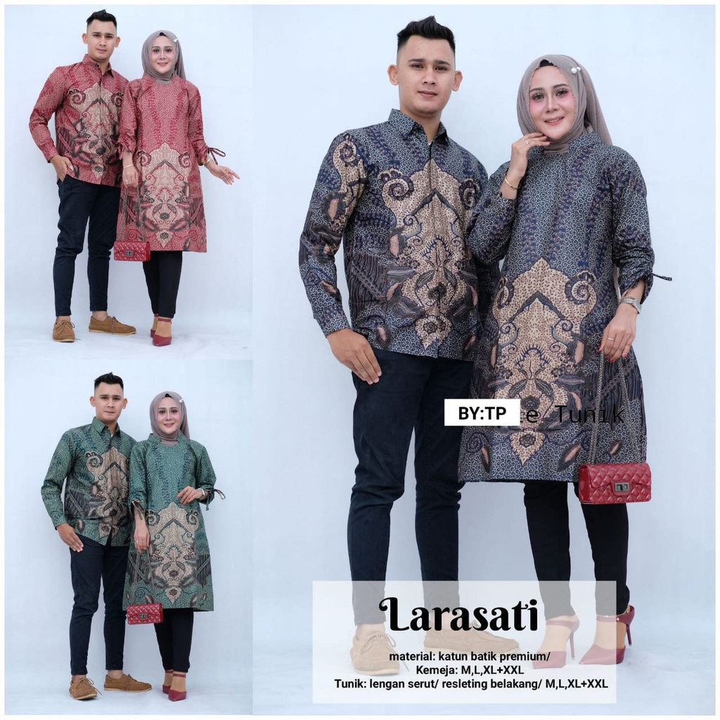 aneka batik Couple Tunik Larasati / couple batik / batik solo / couple tunik / sarimbit batik /batik