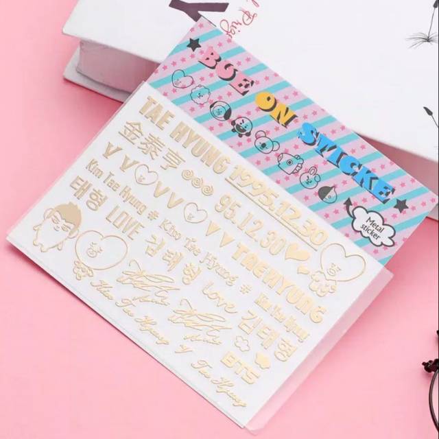 STICKER HP GOLD BTS BT21 TANDA TANGAN MEMBER Shopee