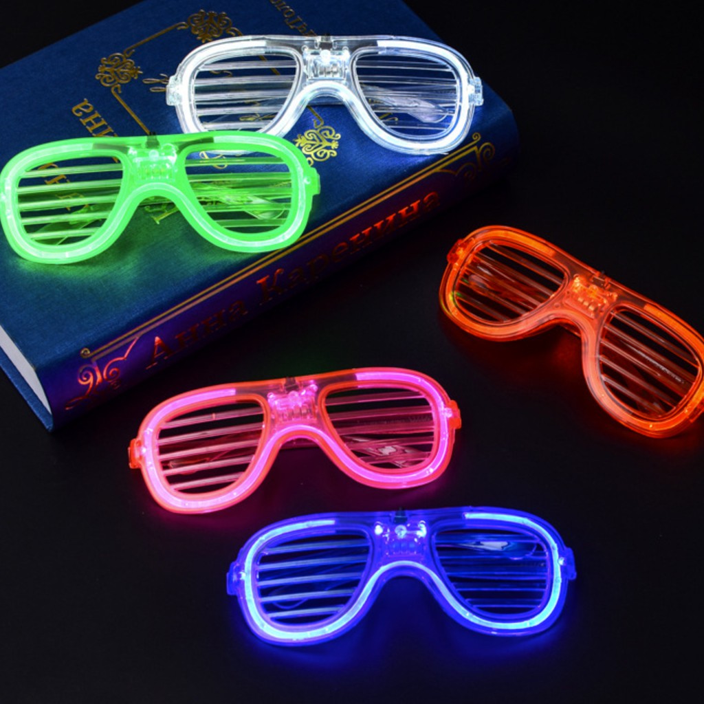 LED Kacamata Nyala Malam Colorful Eyeglass Beauty Fashion