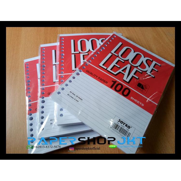 

Grosir!!! Loose Leaf Joyko A5 100 Lembar / Isi Refill Kertas File Hemat