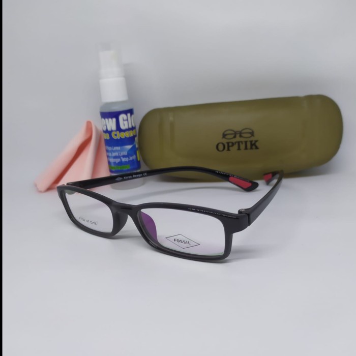 frame Kacamata anak lentur elastis fossil - Hitam