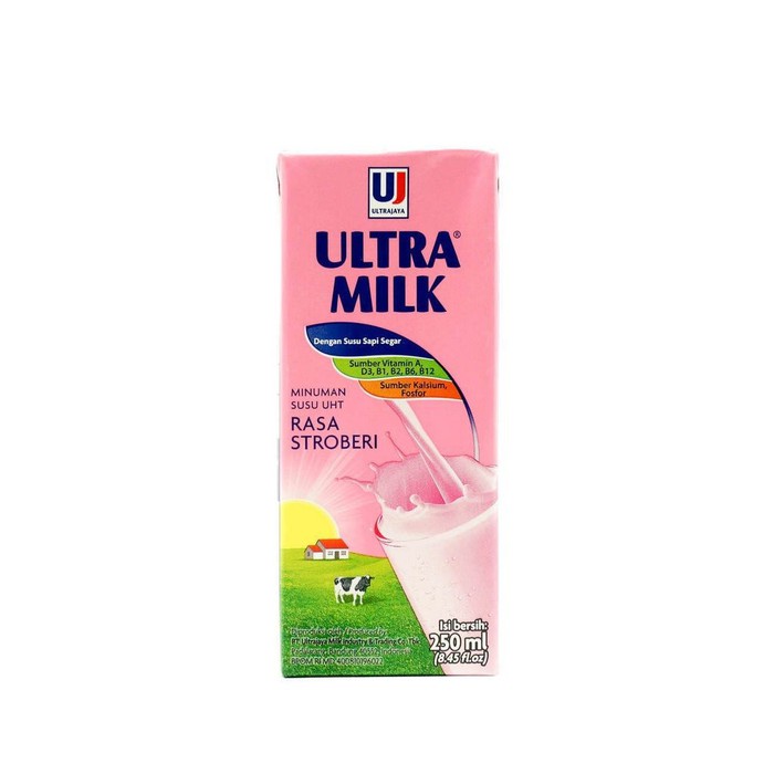 

Ultra Milk Susu UHT Rasa Stroberi 250ml