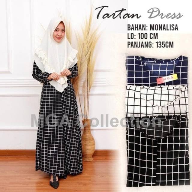 Fourfashion Gamis Tartan Monalisa Maxy Maxmara Maxy Square Kotak Dress Only