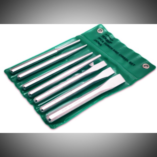 PAHAT SET 7 PCS TEKIRO - Tekiro 7 Pcs Punch and Chisel Set (GT-PC1278)