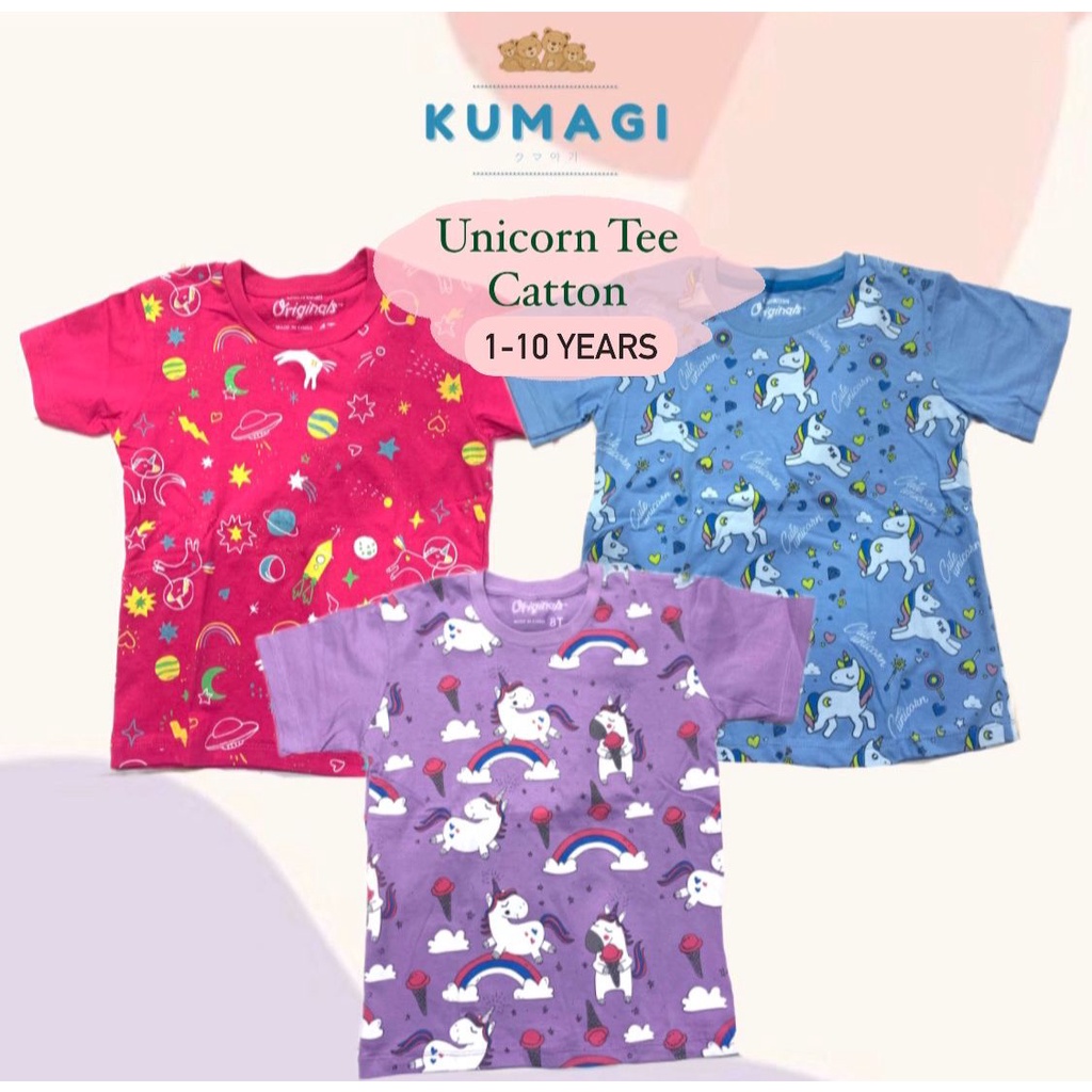 OSHKOSH-BAJU UNICORN ATASAN ANAK IMPORT  kaos catton 1-10tahun lengan pendek