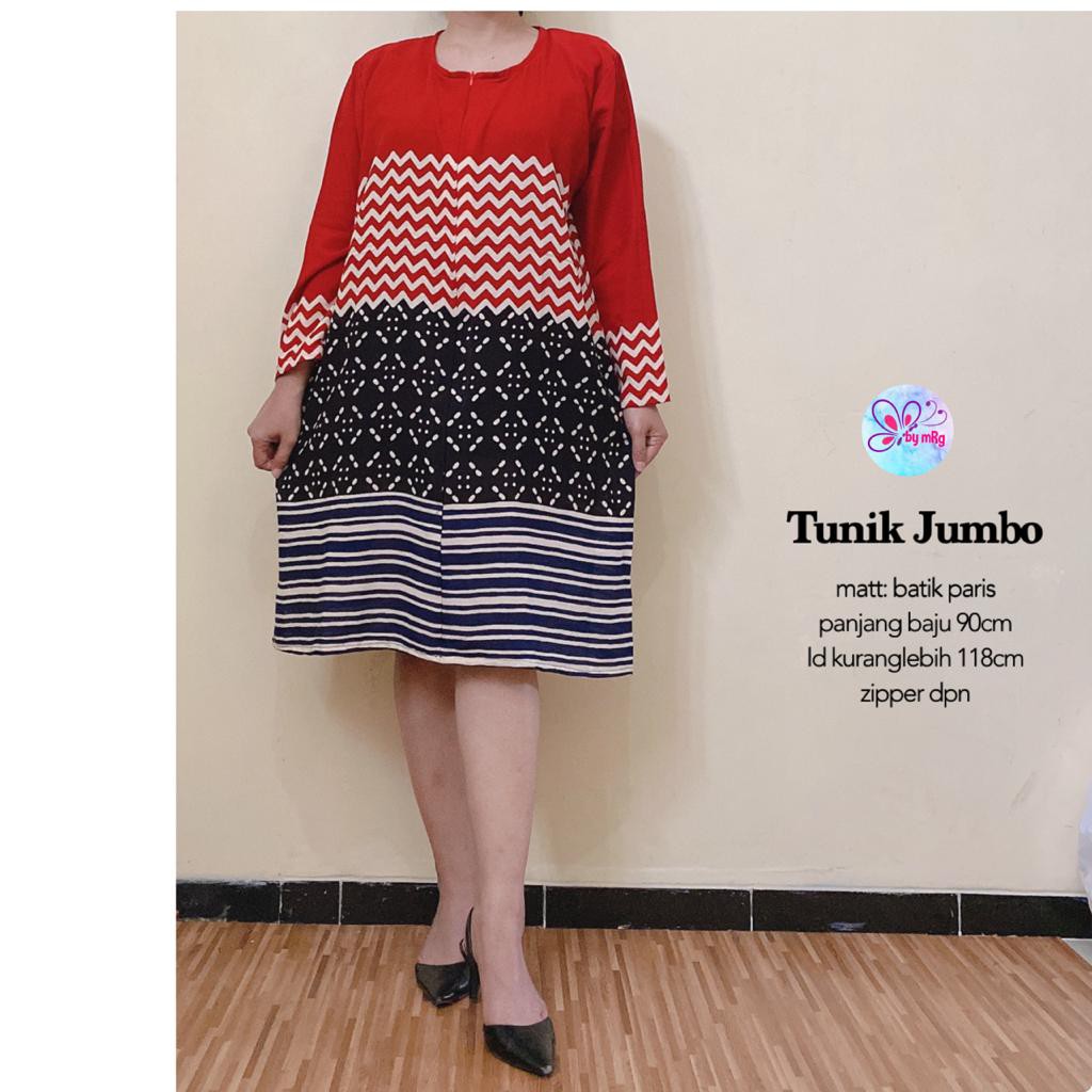 Tunik Batik Paris by Butik Batik Solo bahan Paris kode TUNIK JUMBO