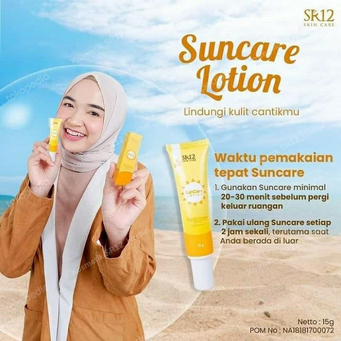 Suncare Lotion SR12 SPF 25++ / Sun Care Lotion 15gr SR 12 Original/ Sunblock Sunscreen Wajah Menjaga Wajah dari Sinar UV Matahari Penghilang Bekas Terbakar Matahari