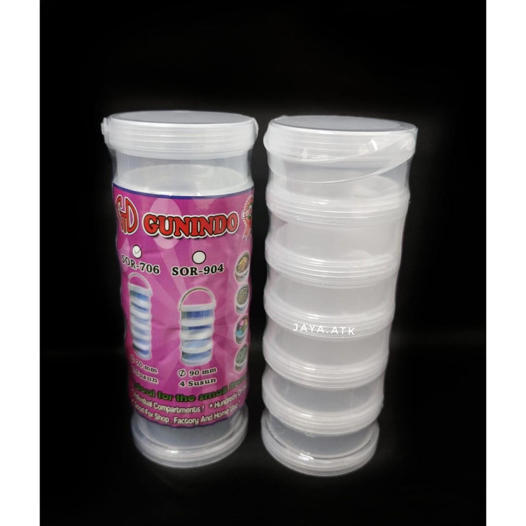 KOTAK PENYIMPANAN BOX PLASTIK BULAT 6 SUSUN MINI RANTANG LUCU SERBAGUNA SOR 706