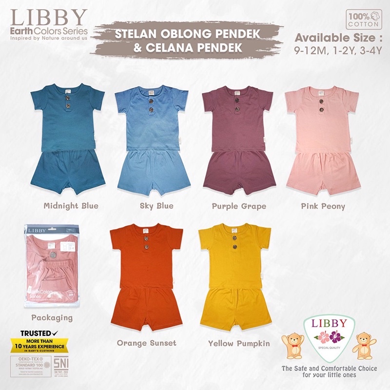 Libby EARTH COLOURS Series Setelan Oblong PENDEK + Celana PENDEK