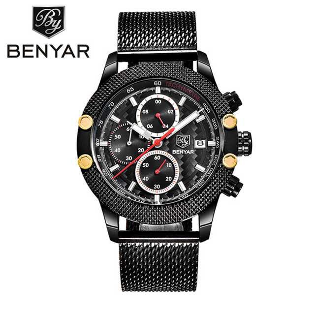 Baru BENYAR Bergani Jam Tangan Analog - BY-5109M - Hitam