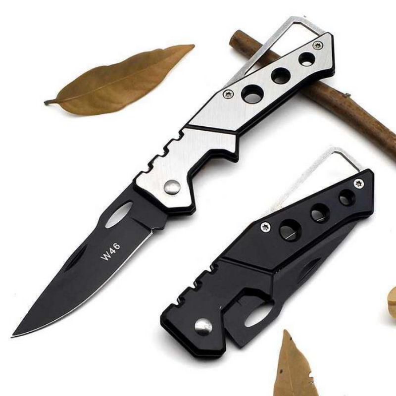 KNIFEZER Pisau Saku Lipat Mini Serbaguna Portable Knife Survival - W46 - ( 9878037199601 - Hitam )PISAU LIAPT,PISAU KEREN,PISAU TAJAM,PISAU DAPUR,PISAU TAJAM.
