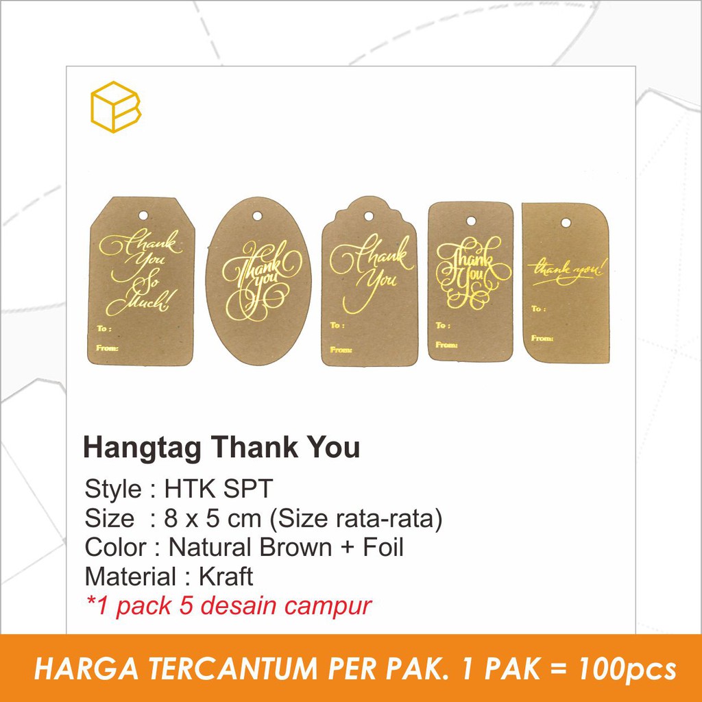 Hang tag kraft Thank you. Label ,Price Tag Hiasan - HTK SPT