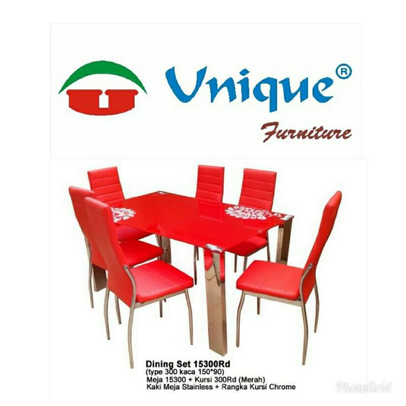 Meja makan import kaca + 6 bh kursi