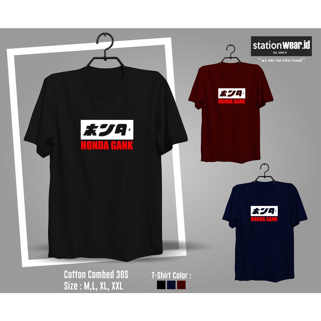 Kaos Kaus T Shirt Honda Gank Distro Motivasi Katun Cotton Pria Wanita Trend Lengan Panjang Lengan Pe