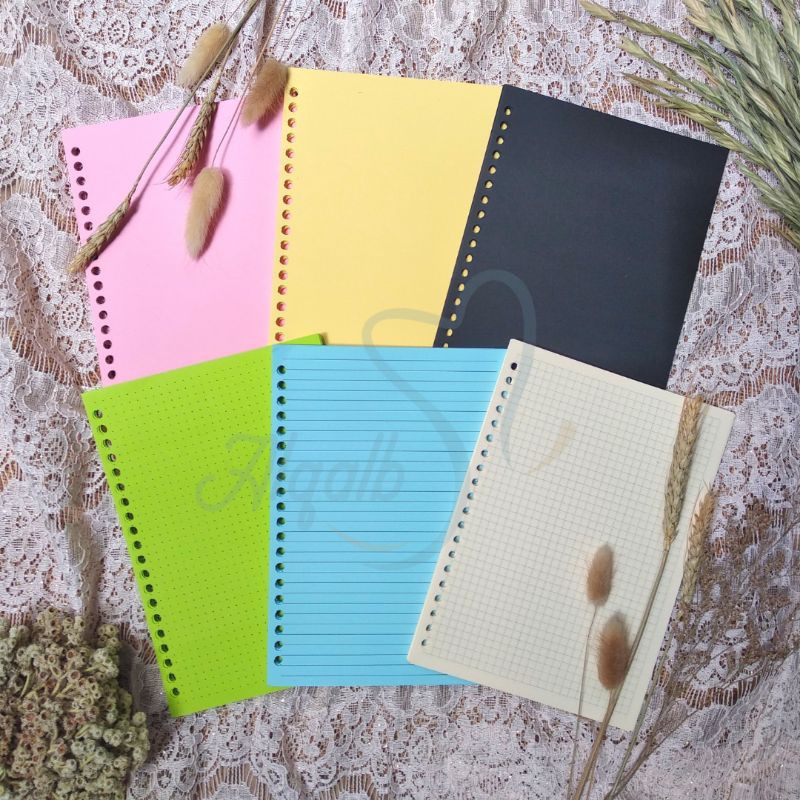 

Made by Alqalb | Loose Leaf Kertas Binder A5 B5 warna Premium 80gsm